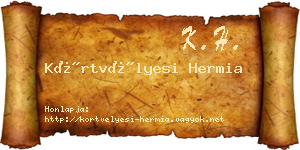 Körtvélyesi Hermia névjegykártya